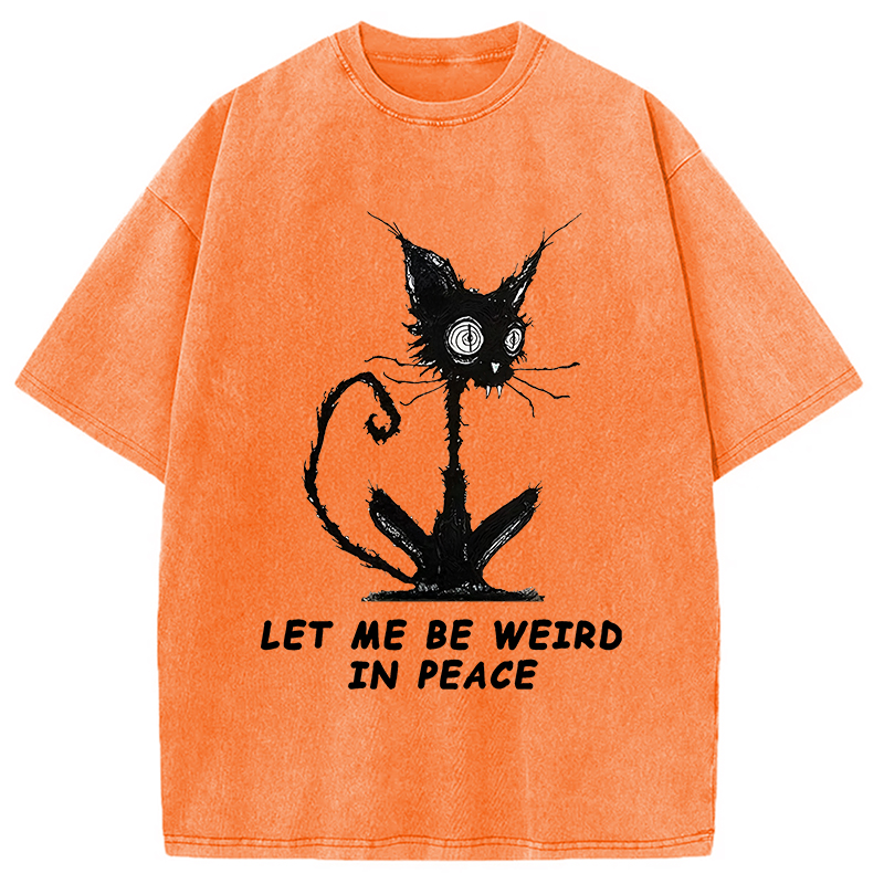 Modecanvas Cat Gradually Became Strange Washed T-Shirt