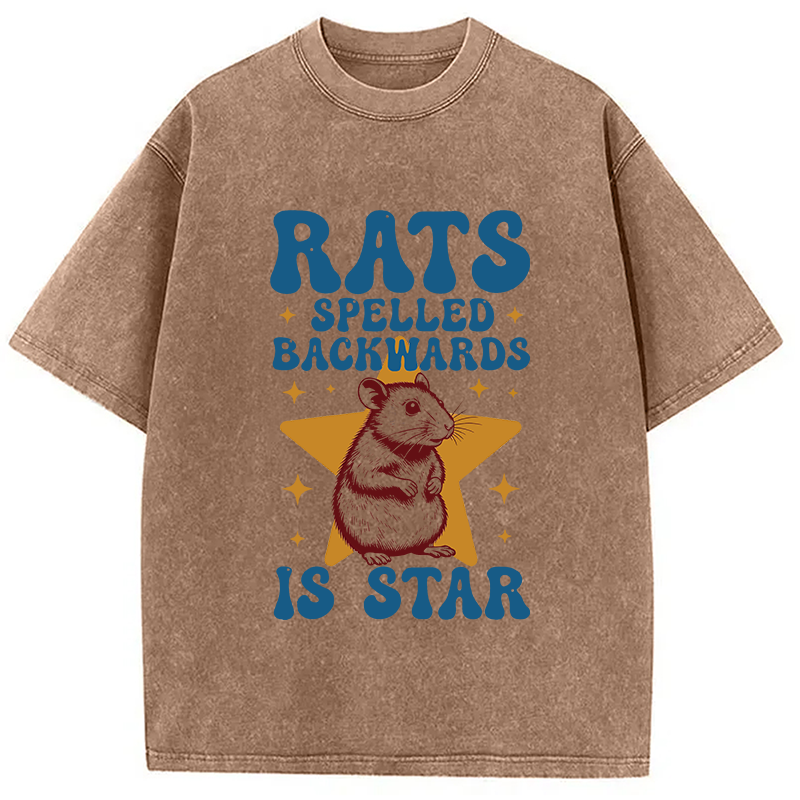 Modecanvas Rats Rodent Meme DTG Printing Washed T-Shirt