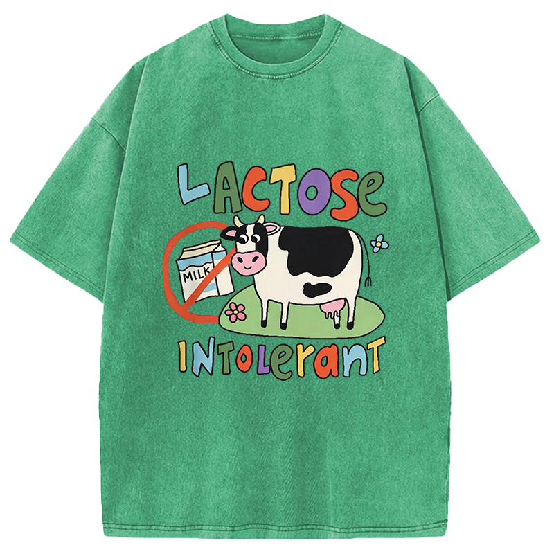 Modecanvas Lactose Intolerant Funny Meme DTG Printing Washed T-Shirt