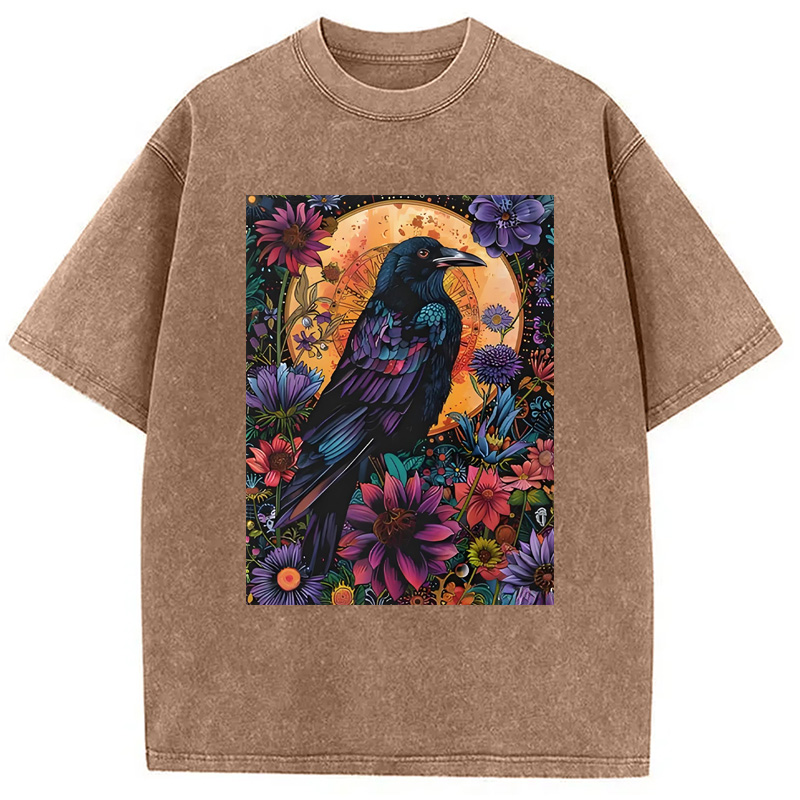 Modecanvas Mandala Crow Washed T-Shirt