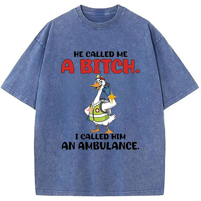 Modecanvas Duck Cancer DTG Printing Washed T-Shirt
