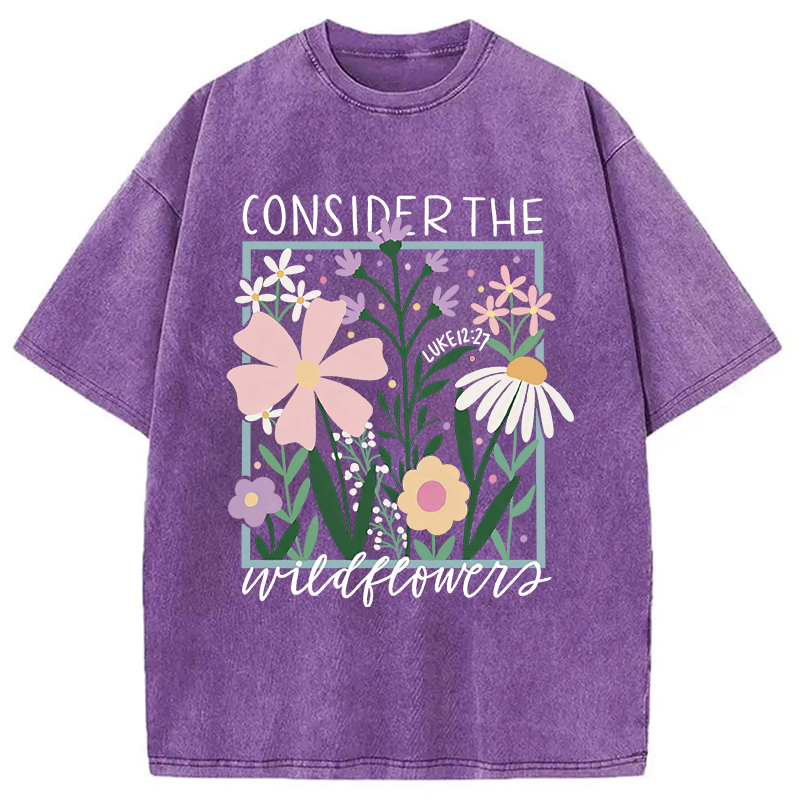 Modecanvas Consider the Wildflowers DTG Printing Washed T-Shirt