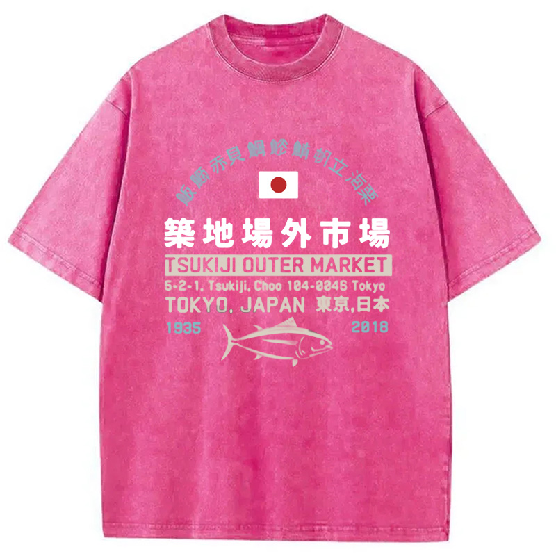 Modecanvas Tsukiji Outer Market Washed T-Shirt-modecanvas