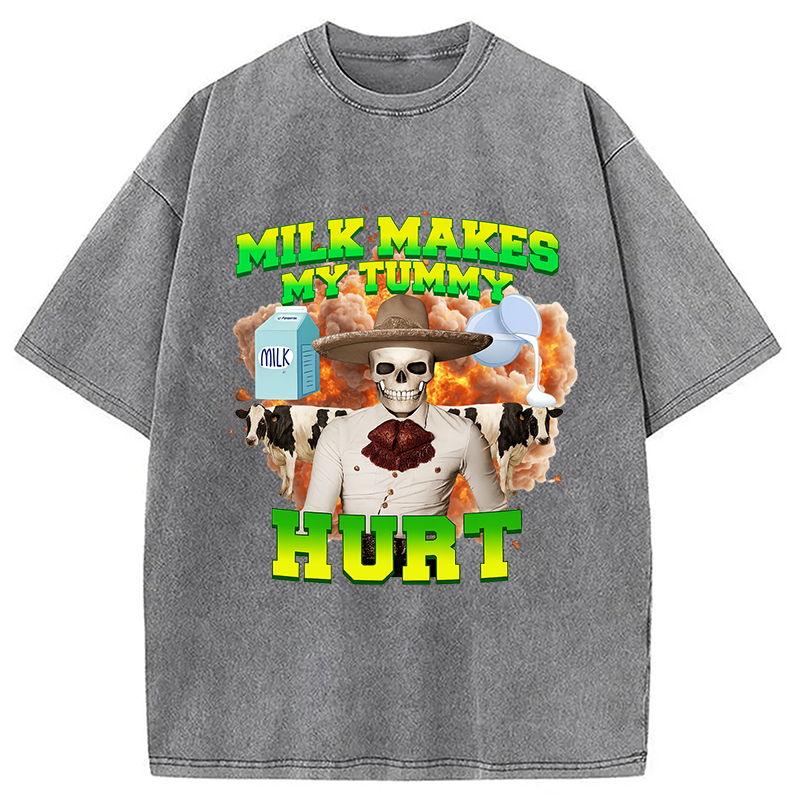Modecanvas Lactose Intolerance Meme Washed T-Shirt
