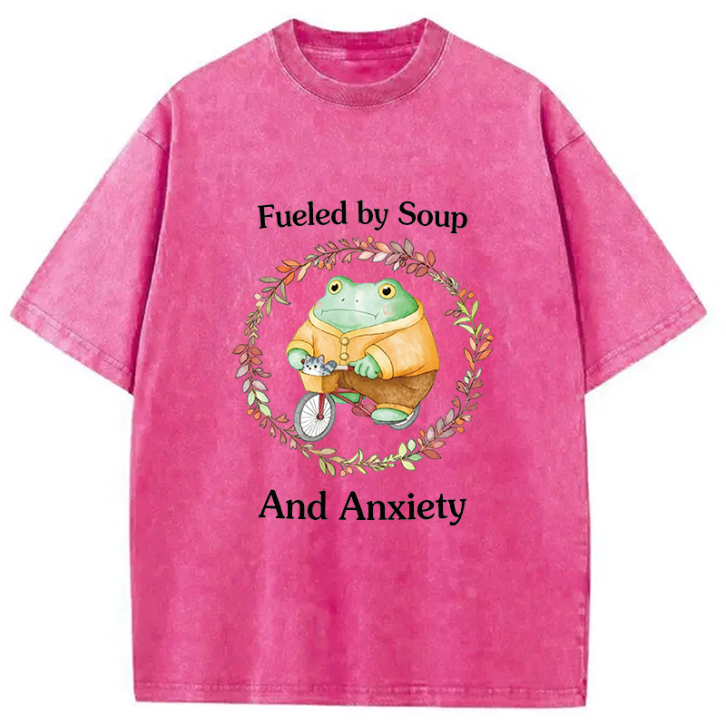 Modecanvas Soup And Anxiety DTG Printing Washed T-Shirt