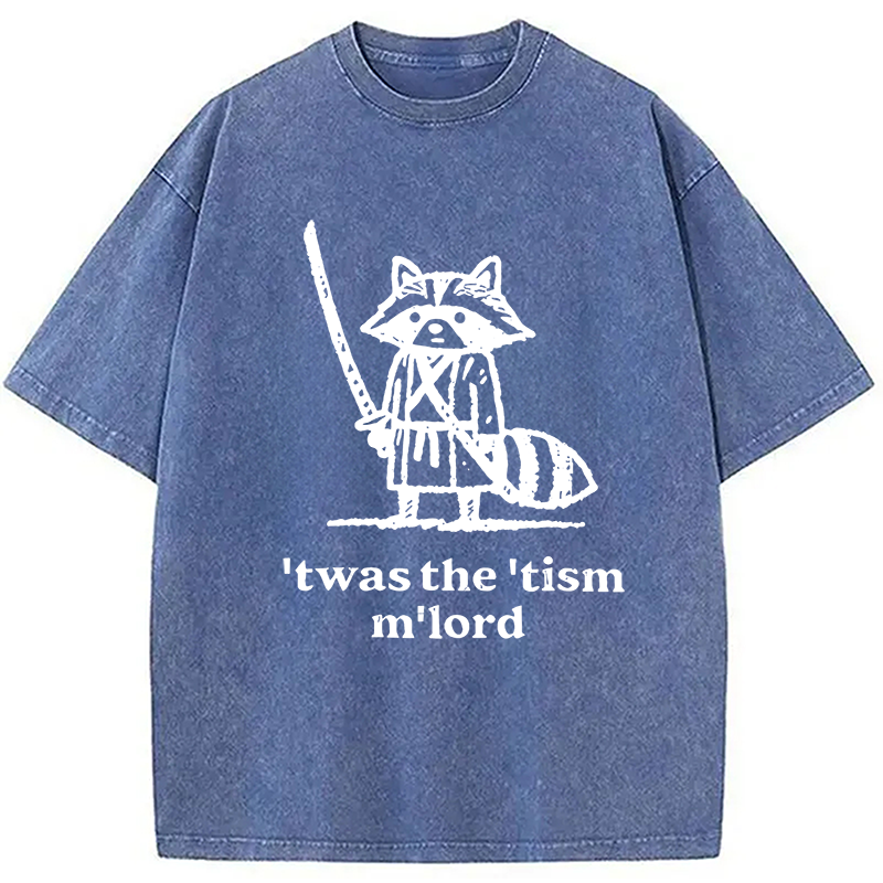 Modecanvas Focused Samurai Raccoon Washed T-Shirt