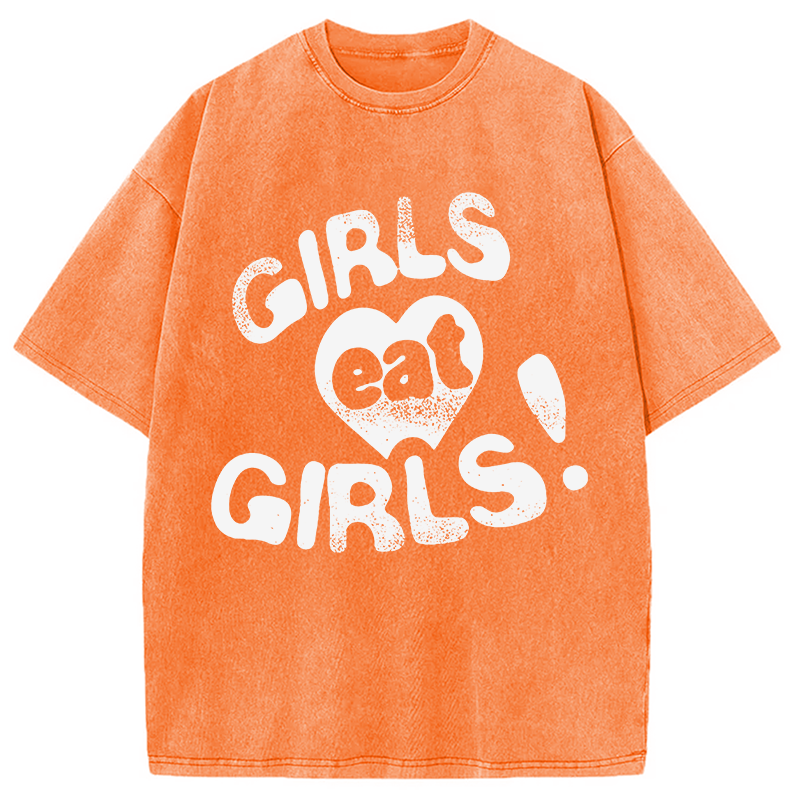 Modecanvas Girls Eat Girls DTG Printing Washed T-Shirt