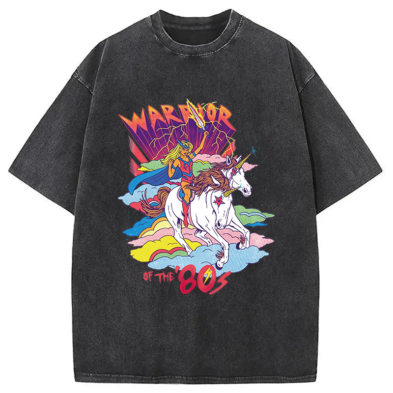 Modecanvas Warrior of the 80s DTG Printing Washed T-Shirt