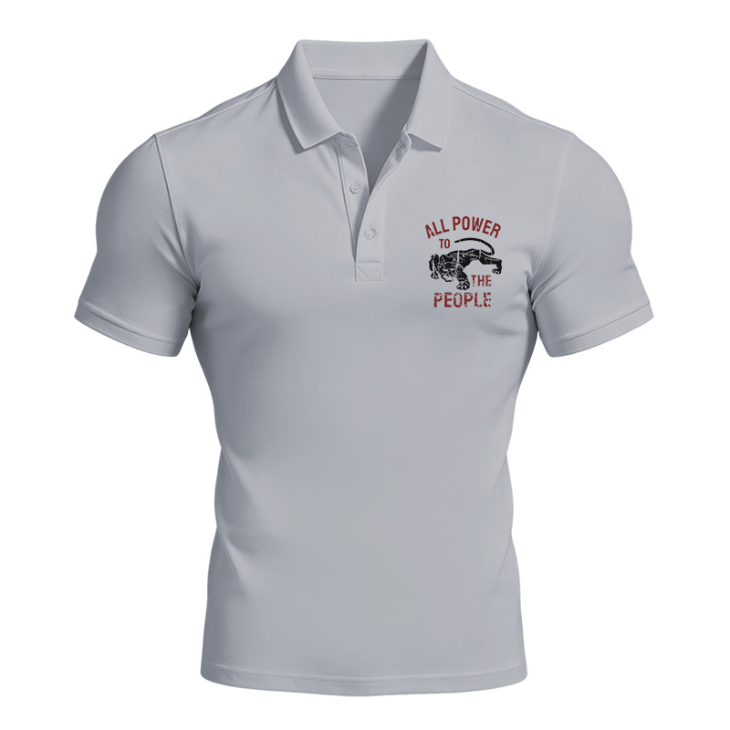 Modecanvas Defense All Power to The People Polo Shirt