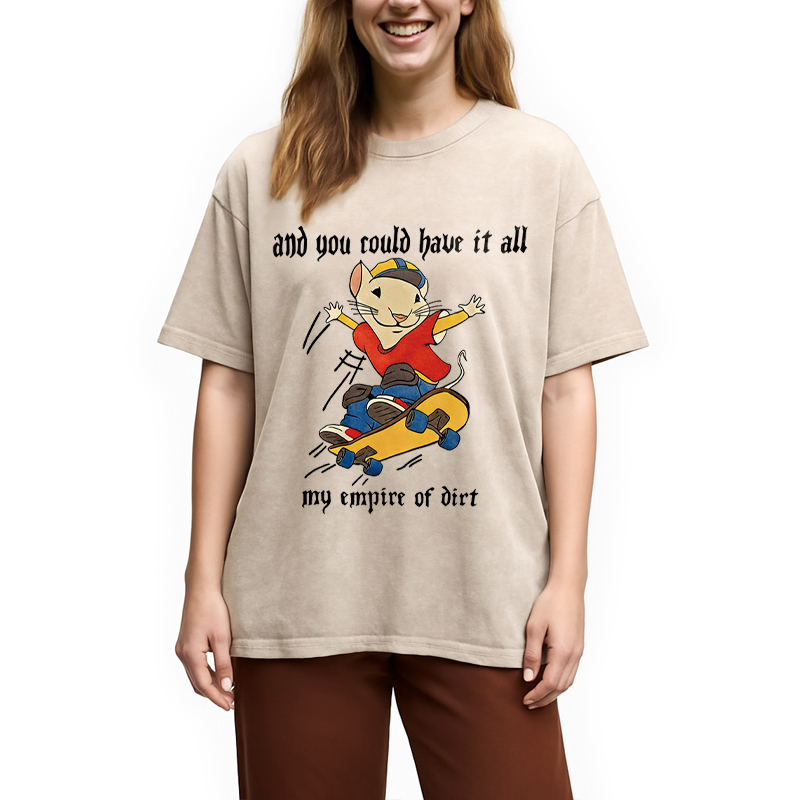 Modecanvas You Could Have It All Rat DTG Printing Washed T-Shirt