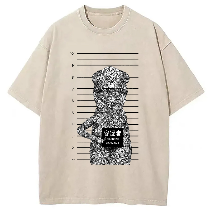 Modecanvas Suspect Lizard Washed T-Shirt