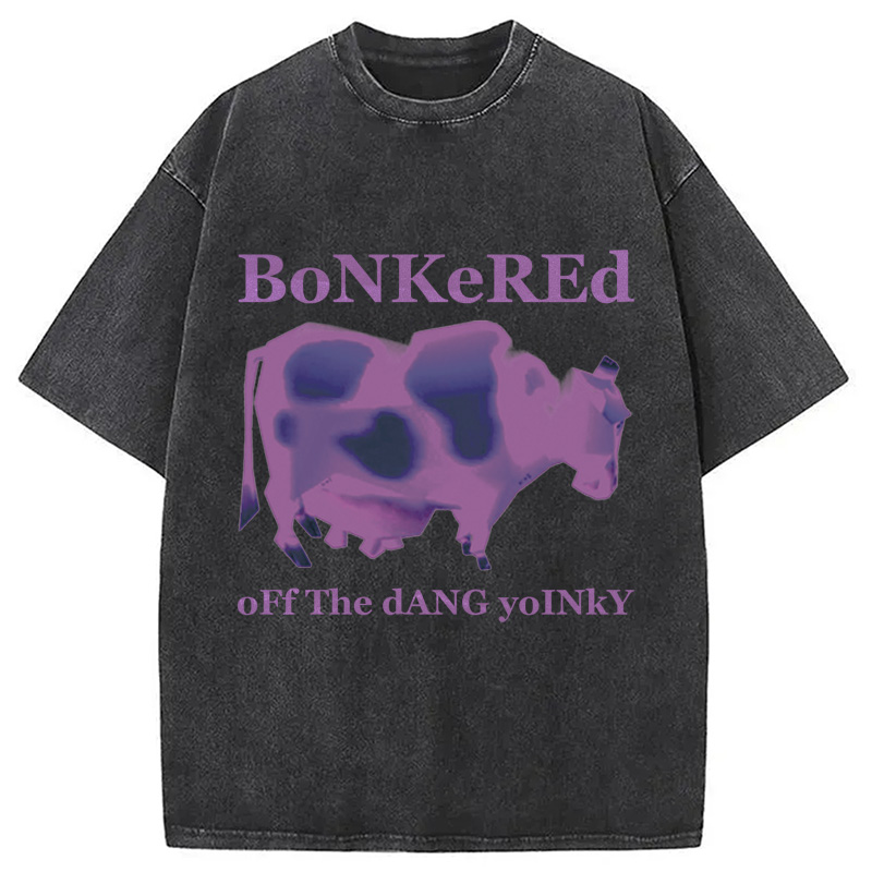 Modecanvas Bonkered Off The Dang Yoinky Meme Washed T-Shirt