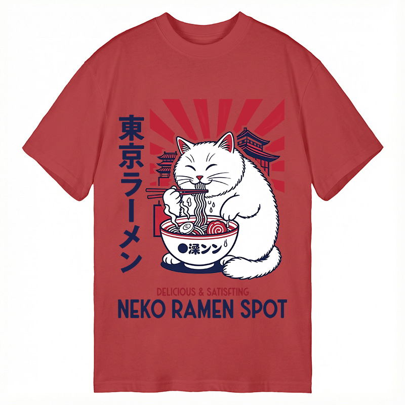Modecanvas Neko Ramen Spot DTG Printing Classic T-Shirt-modecanvas
