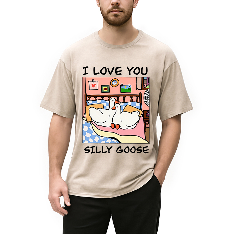 Modecanvas I Love You DTG Printing Washed T-Shirt