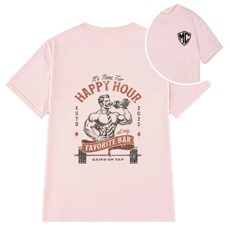 Modecanvas Happy Hour At The Gym Funny DTG Printing Back Classic T-Shirt