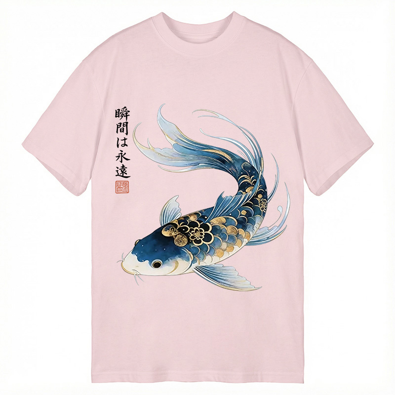 Modecanvas Elegant Koi Fish Watercolor DTG Printing Classic T-Shirt-modecanvas