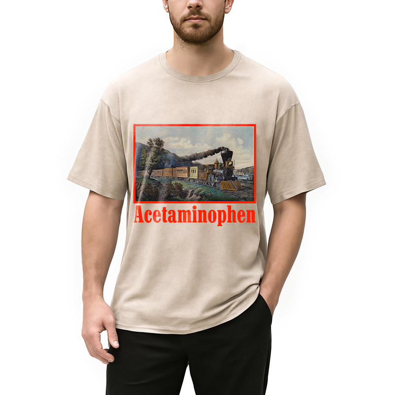 Modecanvas Acetaminophen Funny Meme Washed T-Shirt