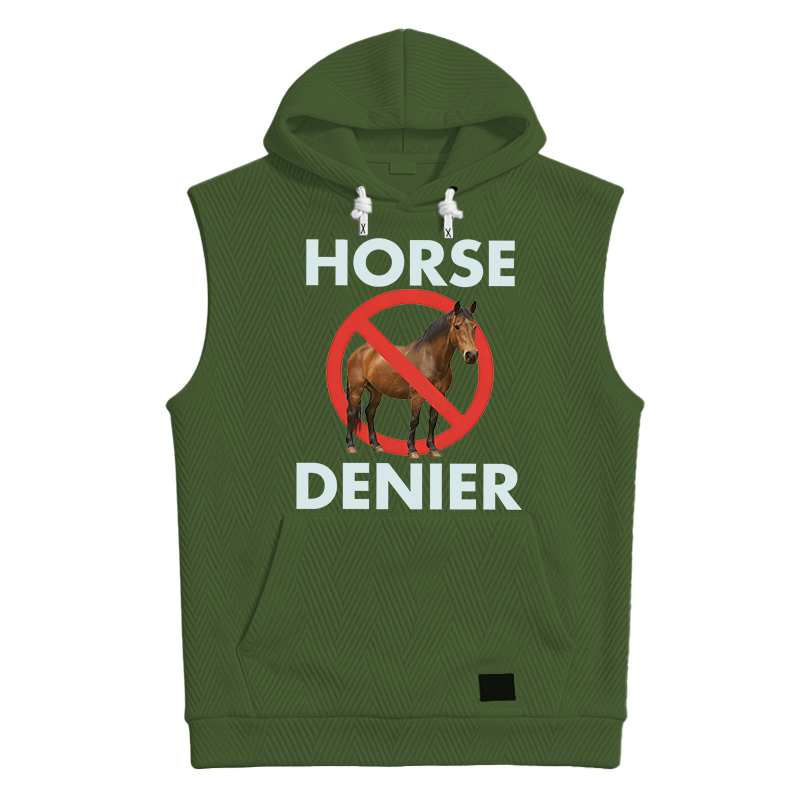 Modecanvas Funny Horse Denier Conspiracy Theory Hooded Tank