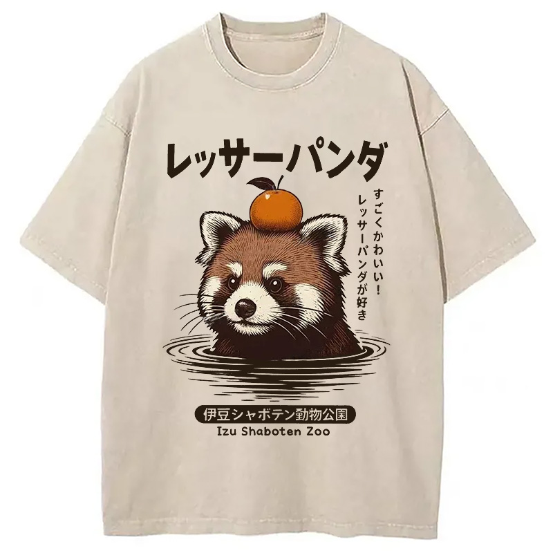 Modecanvas Cute Red Panda Washed T-Shirt