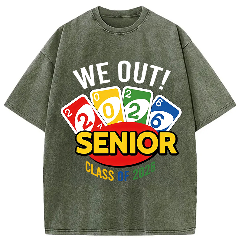 Modecanvas We Out Senior Class of 2026 DTG Printing Washed T-Shirt