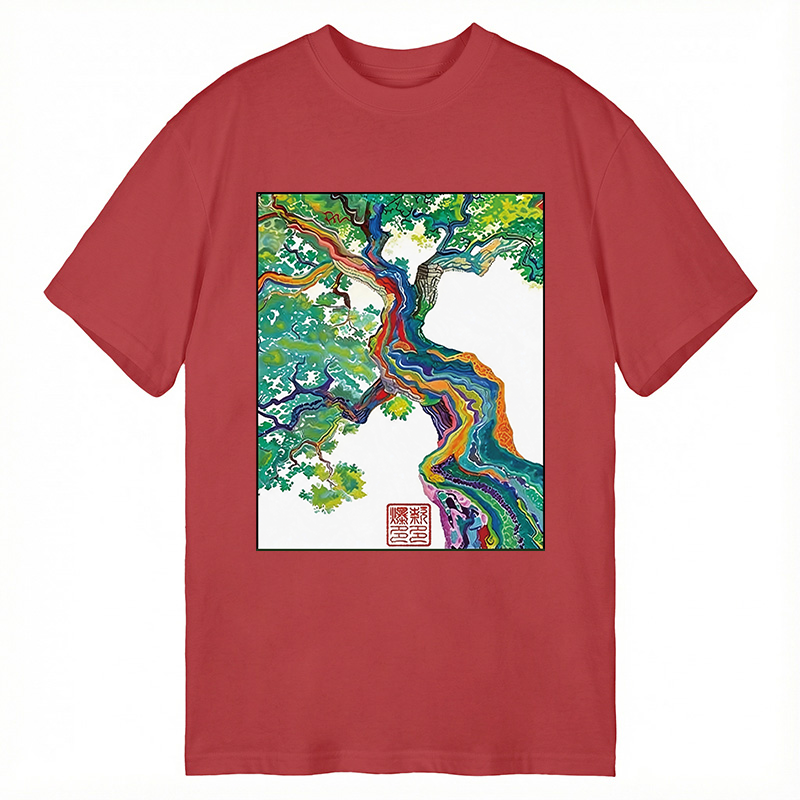 Modecanvas Colorful Magic Tree DTG Printing Classic T-Shirt-modecanvas
