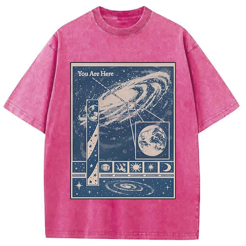 Modecanvas You Are Here Space Washed T-Shirt