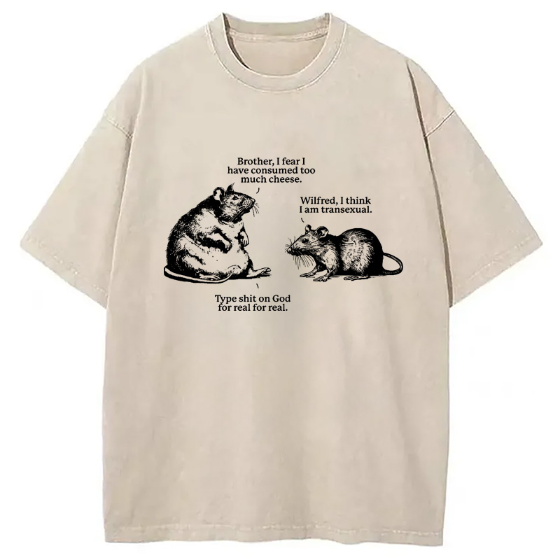 Modecanvas Rats Too Much Cheese Washed T-Shirt