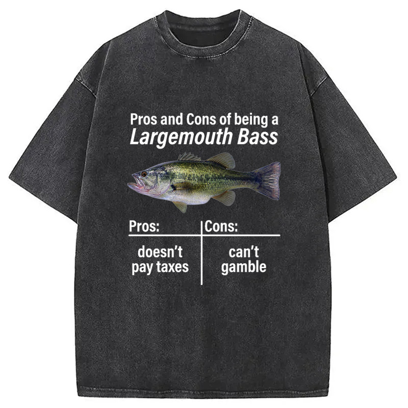 Modecanvas Pros And Cons Fish Washed T-Shirt