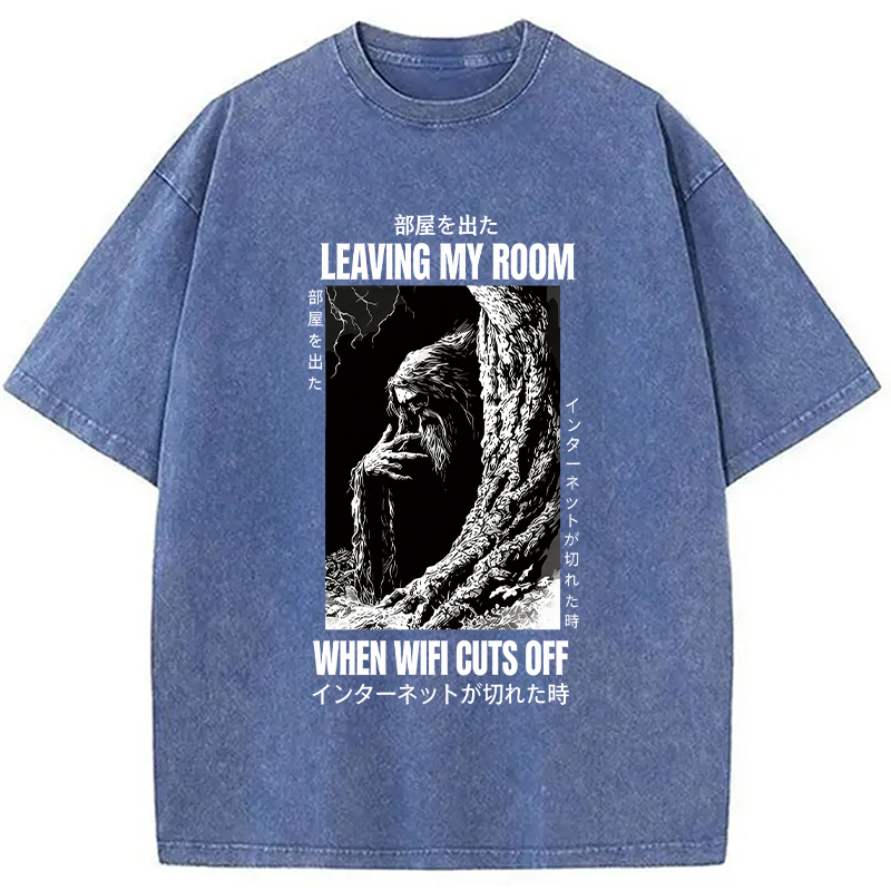 Modecanvas Funny Horror Gen Z Japanese DTG Printing Washed T-Shirt-modecanvas