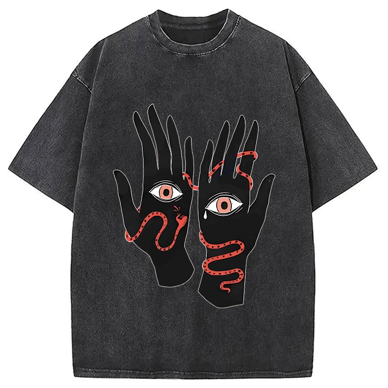 Modecanvas The Eyes Will Not Deceive You Washed T-Shirt