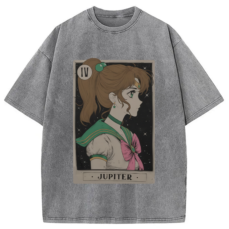 Modecanvas Jupiter Tarot Card Washed T-Shirt