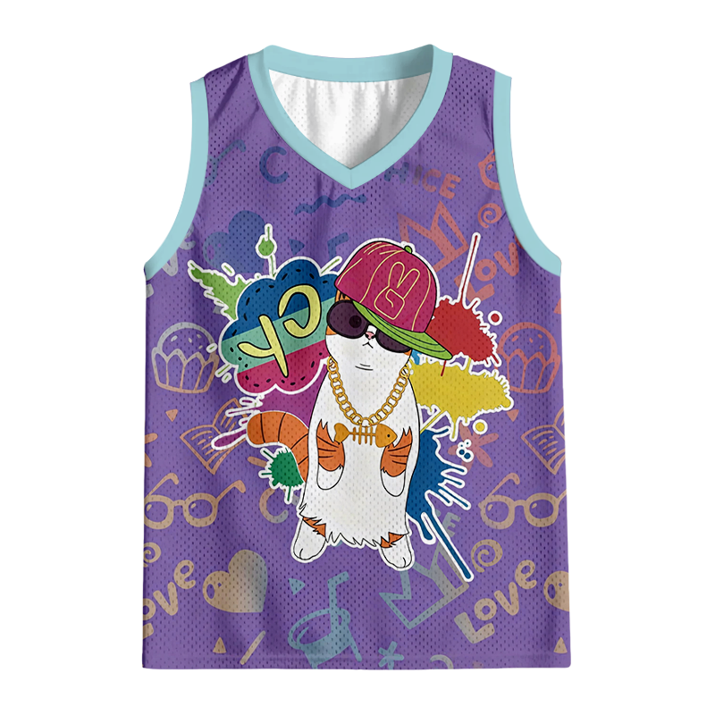 Modecanvas Hip Hop Cat Jersey Tank
