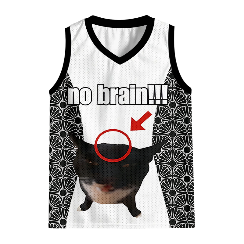 Modecanvas No Brain Cat Jersey Tank