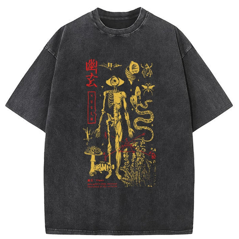 Modecanvas Spooky Ghost Japanese Washed T-Shirt-modecanvas