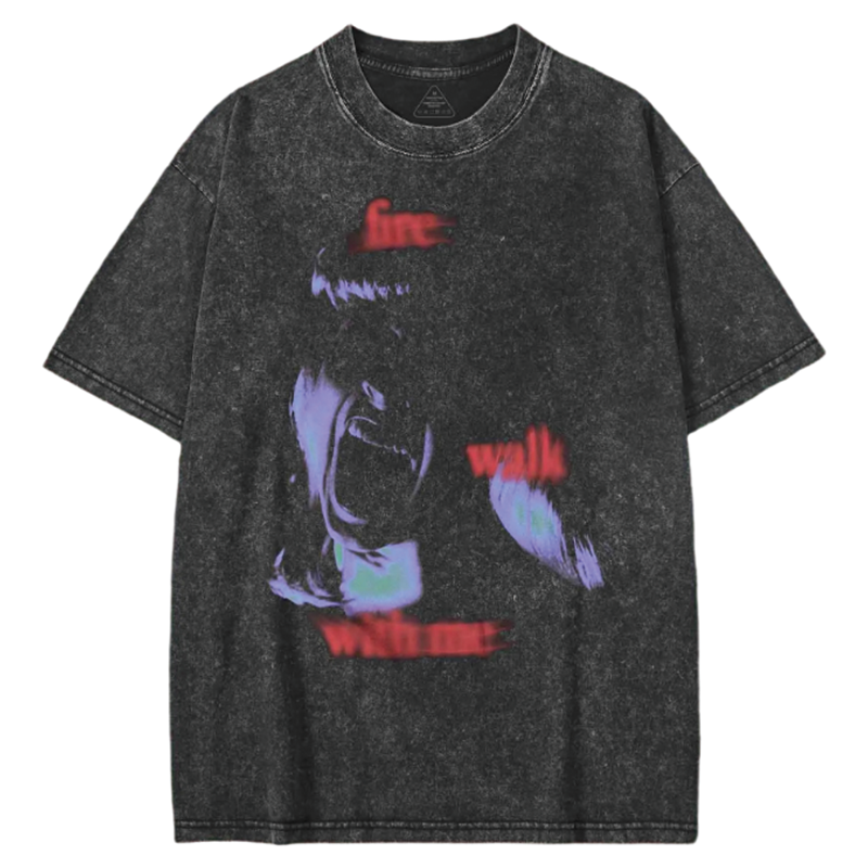 Modecanvas Fire Walk with Me Washed T-shirt