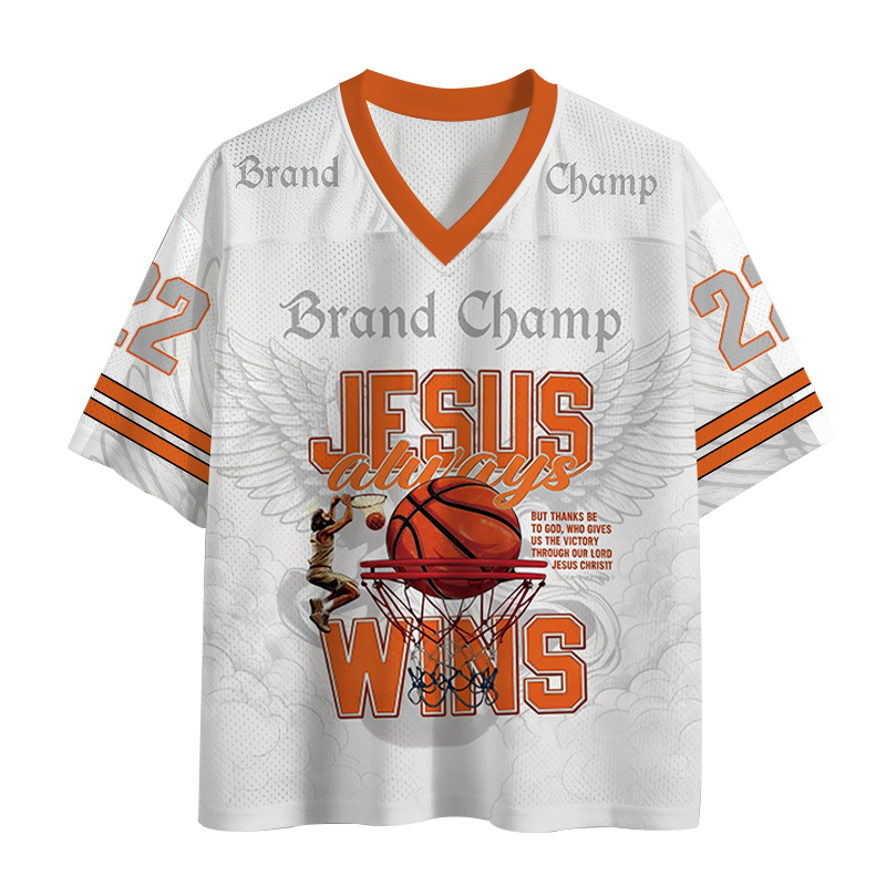 Modecanvas Jesus Always Wins Mesh Jersey-modecanvas