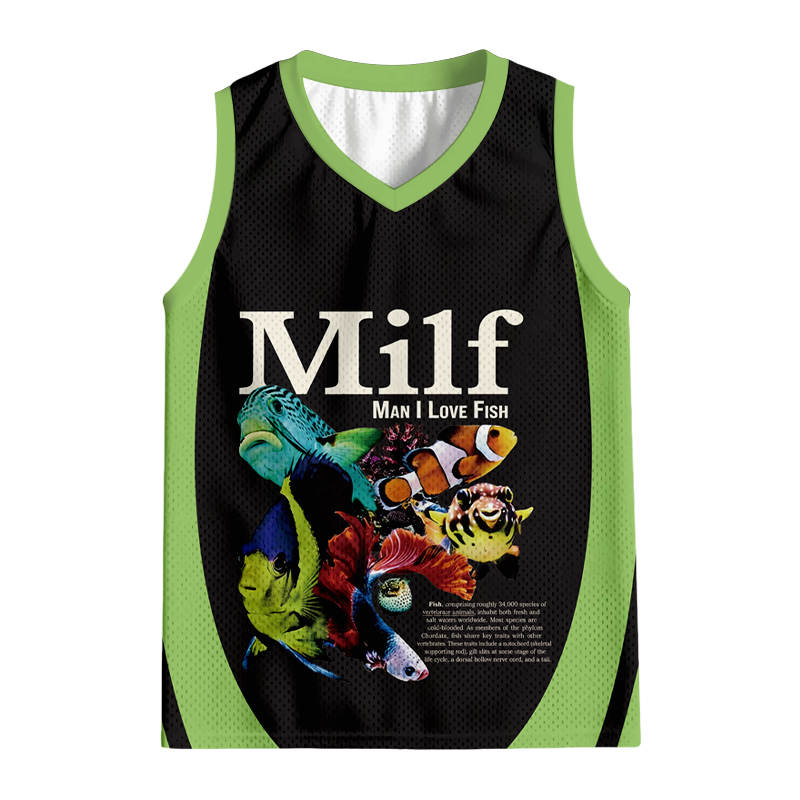 Modecanvas Man I Love Fish Vintage Meme Jersey Tank