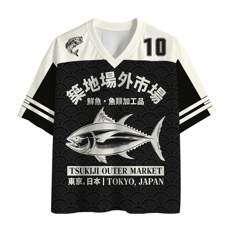 Modecanvas Japan Fish Market Mesh Jersey-modecanvas