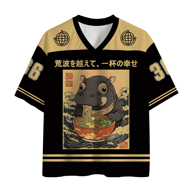 Modecanvas Moo Deng Eats Ramen Mesh Jersey-modecanvas