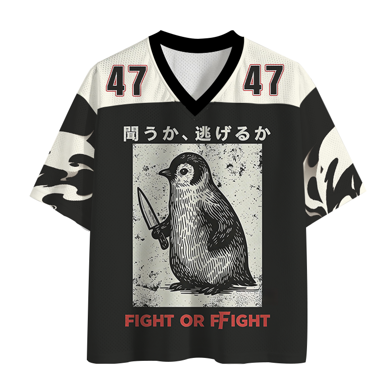 Modecanvas Fight Or Flight Funny Mesh Jersey-modecanvas