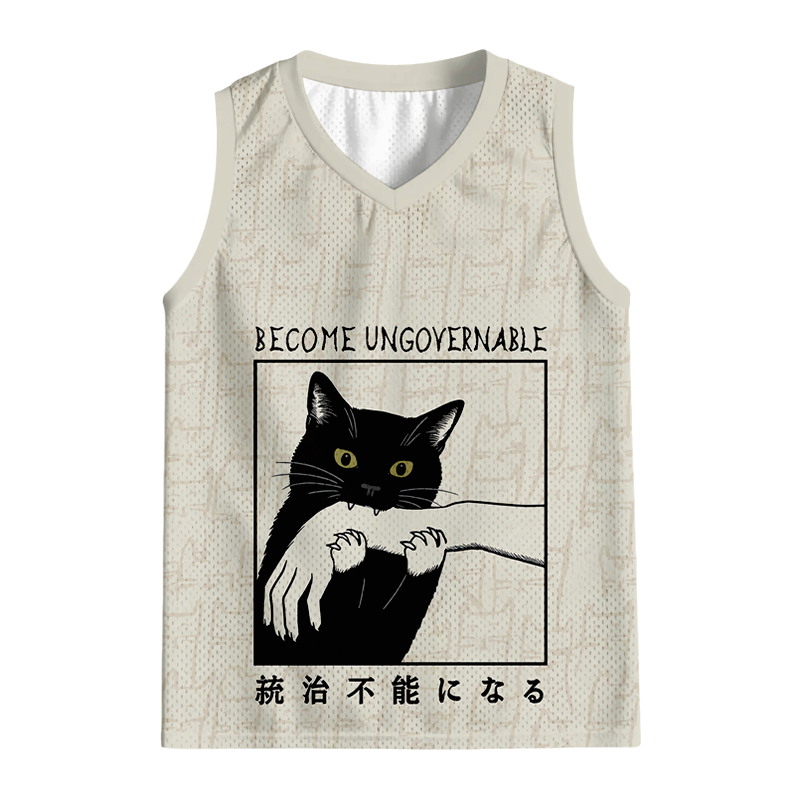 Modecanvas Black Cat Biting Arm Jersey Tank