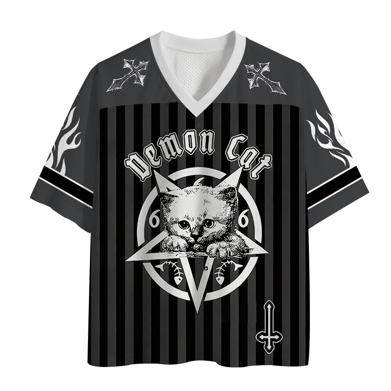 Modecanvas Demon Cat Mesh Jersey-modecanvas