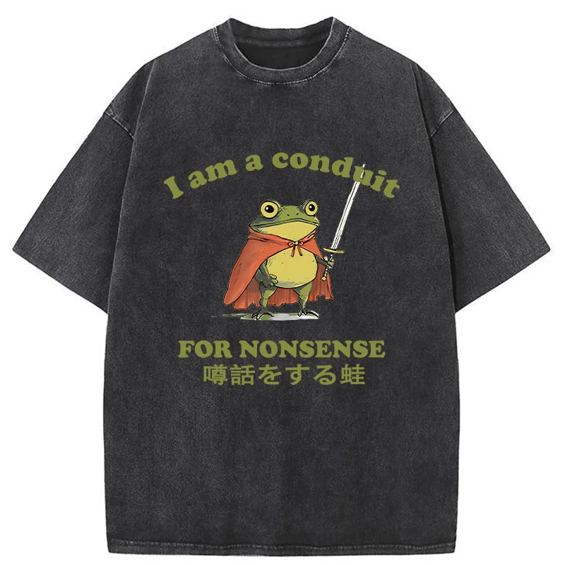 Modecanvas Nonsense Frog Washed T-Shirt