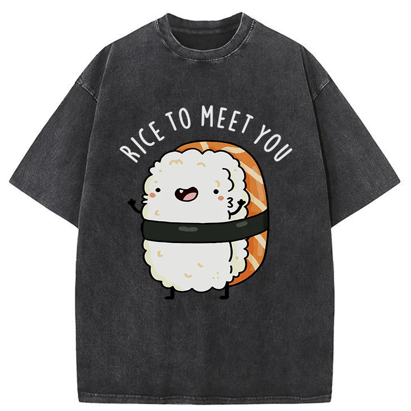 Modecanvas Greetings From Sushi Washed T-Shirt