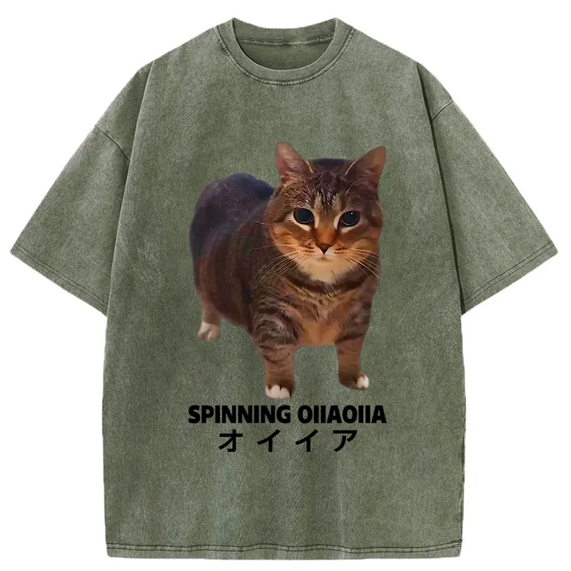 Modecanvas OIIAOIIA Cat Washed T-Shirt