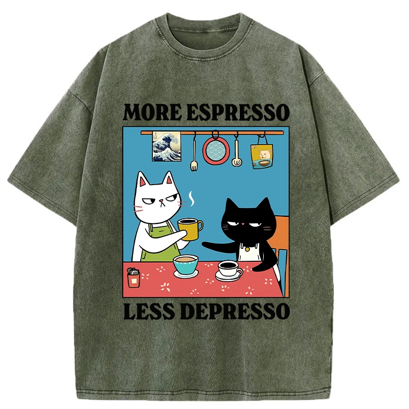 Modecanvas More Espresso Less Depresso Washed T-Shirt