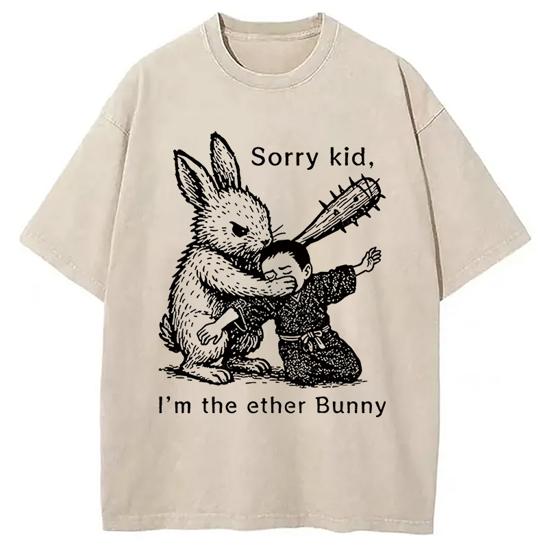 Modecanvas Bad Rabbit Funny Washed T-Shirt