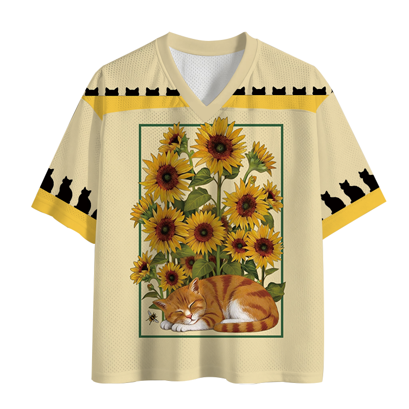 Modecanvas Sunflower Orange Cat Mesh Jersey-modecanvas