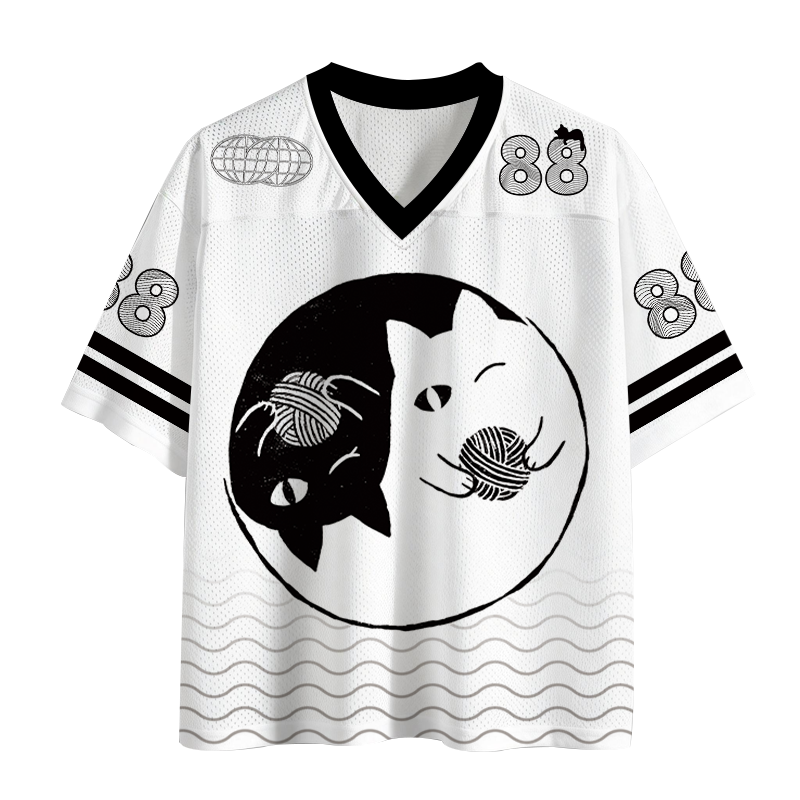 Modecanvas Yin Yarn Cat Mesh Jersey-modecanvas