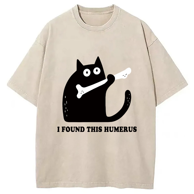 Modecanvas Cat Found This Humerus Washed T-Shirt